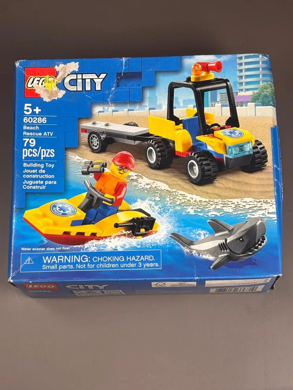 LEGO City Beach Rescue ATV Set 60286 79 pcs Minifigure Jet Ski Shark 5+